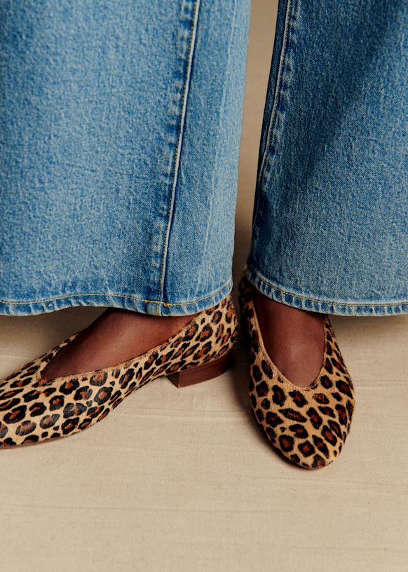 Matilda バレリーナ - レオパード - ポニーエフェクトカウハイドレザー