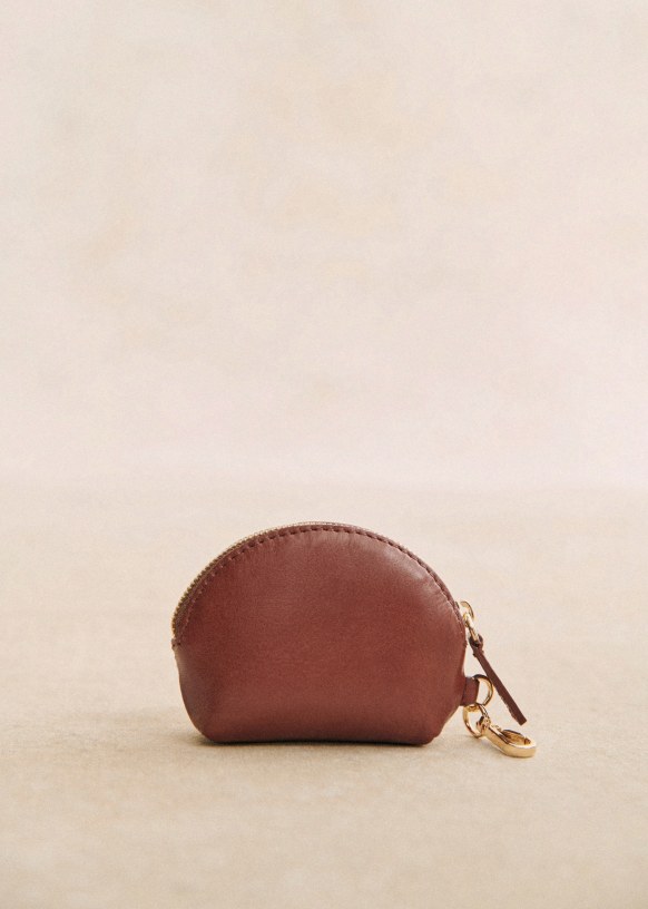 Leather coin purse with zipper discount