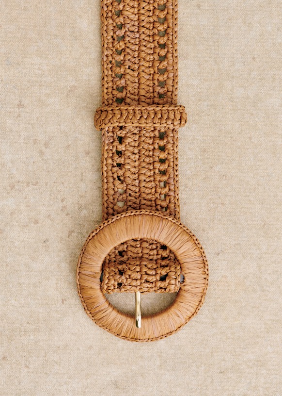 Nahia Raffia Belt - Mocha