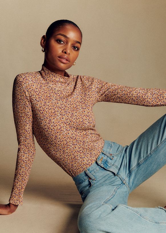 Felix Jumper Swann print Organic cotton organic textile Sézane