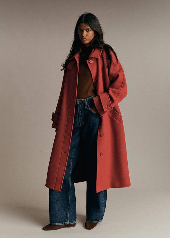 Jonas Coat - Brick - Wool - Sézane
