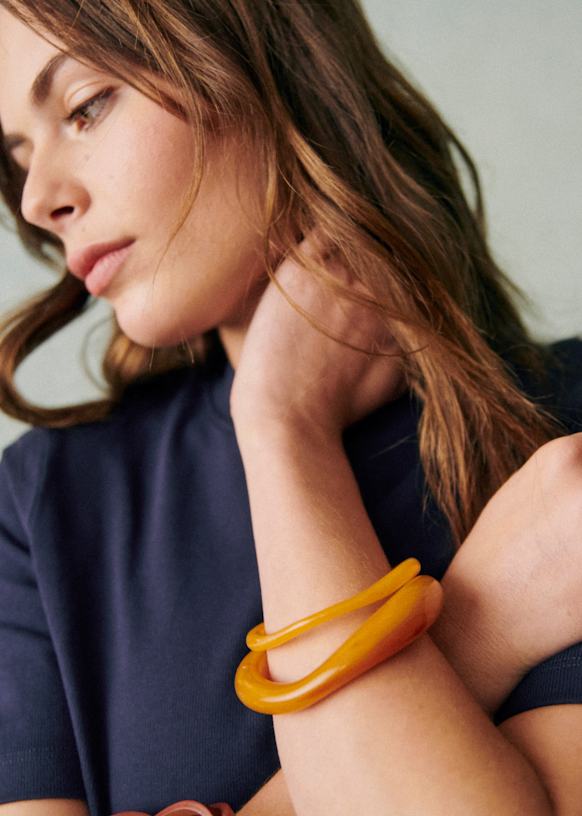 Bracelet En Résine Imprimé Animaux - Longueur 19-20 Cm, Sans Fermoir, Multicolore