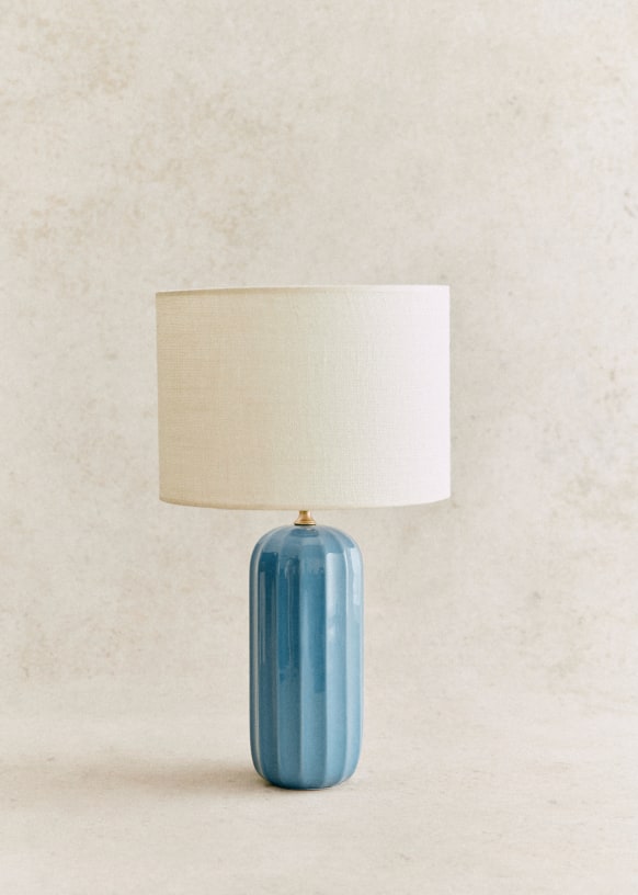 Lampe Traviata - Bleu - Abat-jour Dolce - Jute Écru - Céramique - Sézane