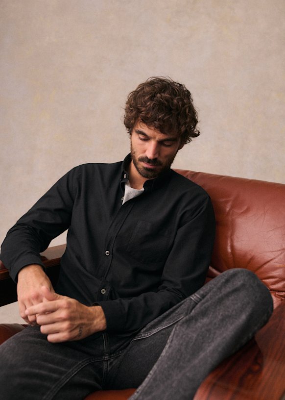 Oxford Charlie Shirt - Blue Stripes - Organic Cotton - Sézane