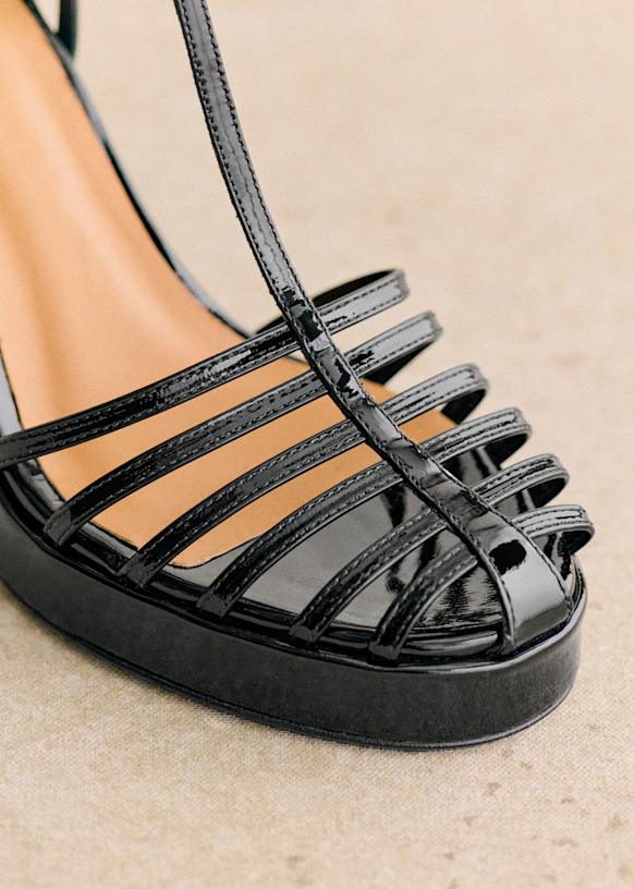 Daria High sandals - Patent Black - Sheep leather - Sézane