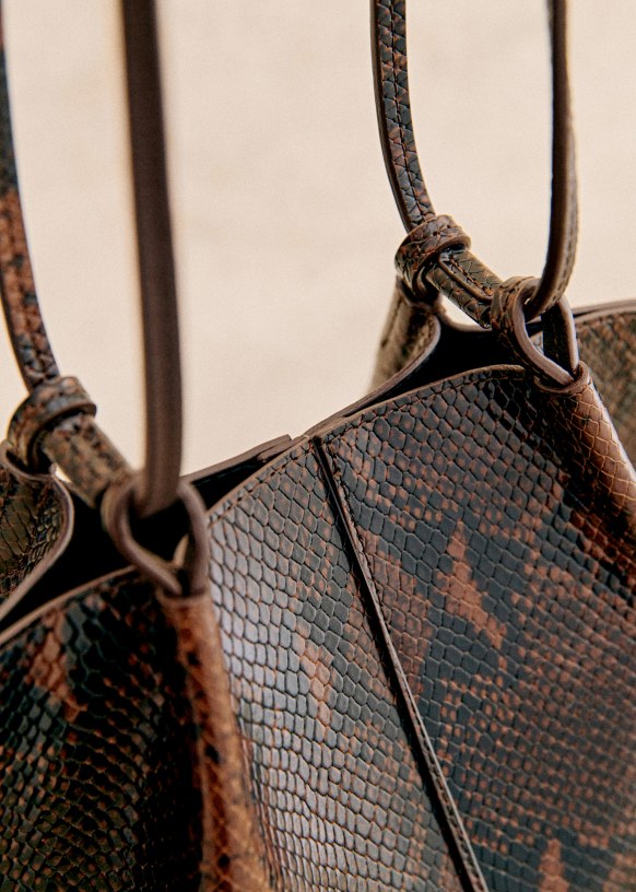 Brown snakeskin bag hot sale