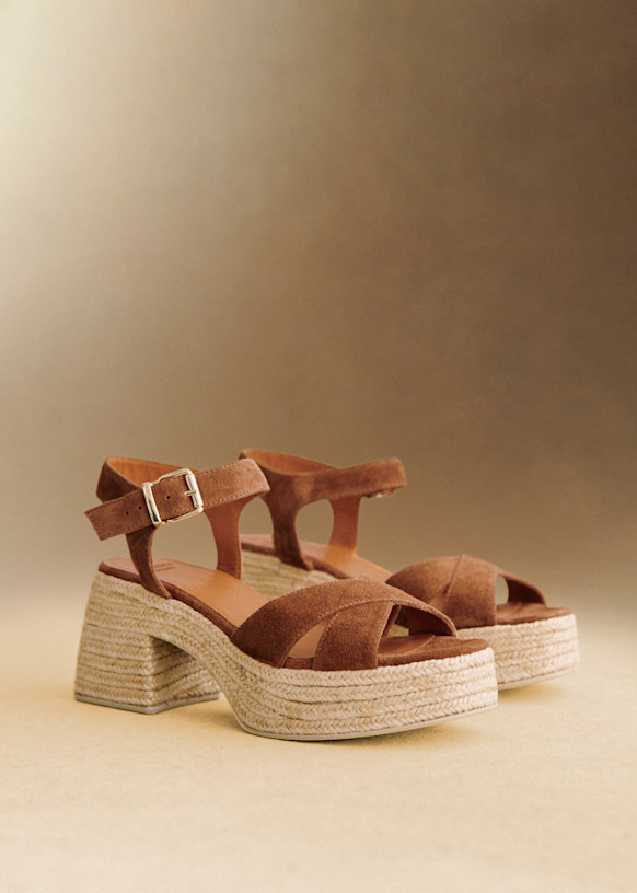 Manon Espadrilles - Hazelnut - Split cowhide leather - Sézane