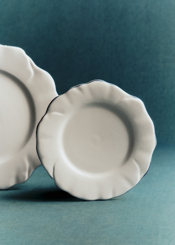 Set of 4 dessert plates - Barcarolle - Vintage Blue - Ceramic - Sézane