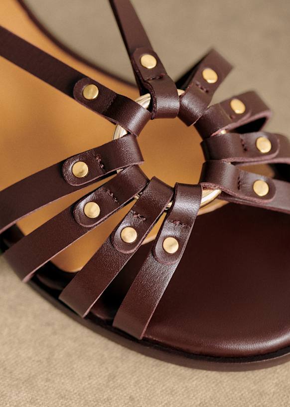 Iris Low Sandals - Smooth Chocolate - Bovine leather - Sézane