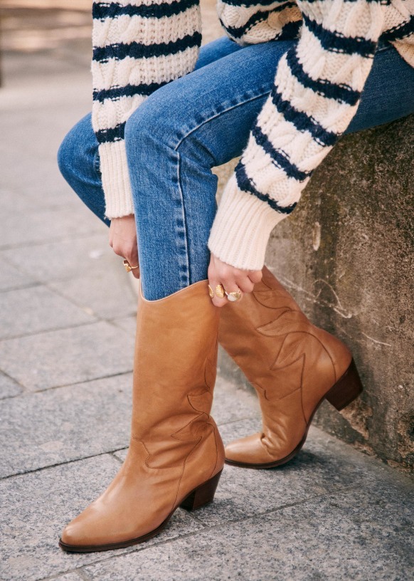 sezane gold boots