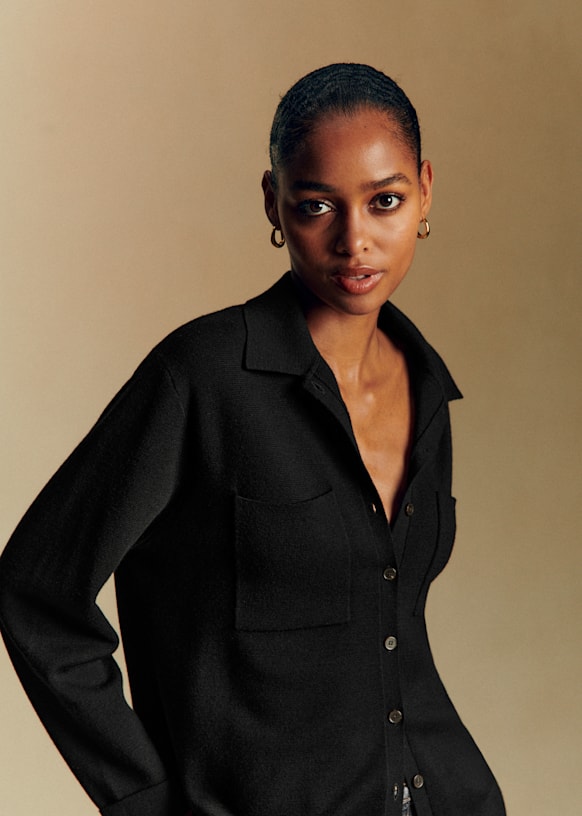 Emily Cardigan - Navy - Merino Wool - Sézane