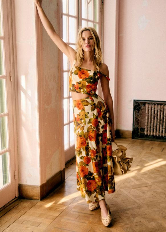 Soelle Skirt - Taormina Print - Linen - Sézane