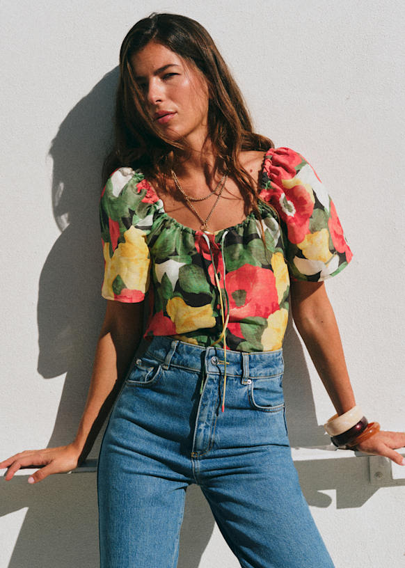 Vikaly Blouse - Red with White Polka Dots - Silk - Sézane