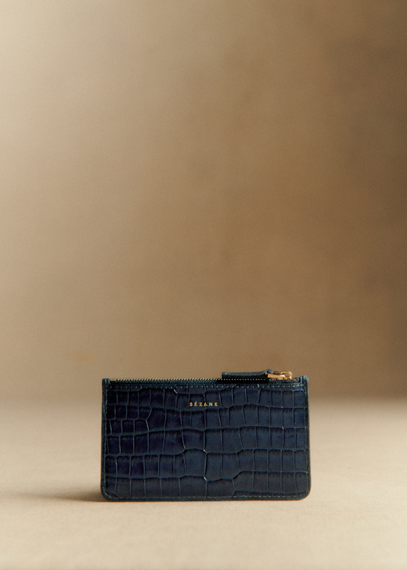 Porte-cartes Grand Alfred - Denim Croco