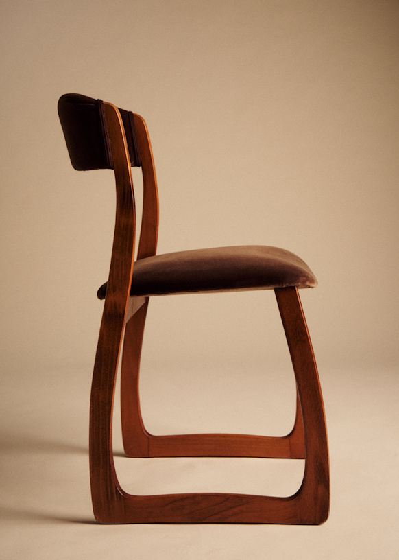Lot of 6 chaises traineau vintage