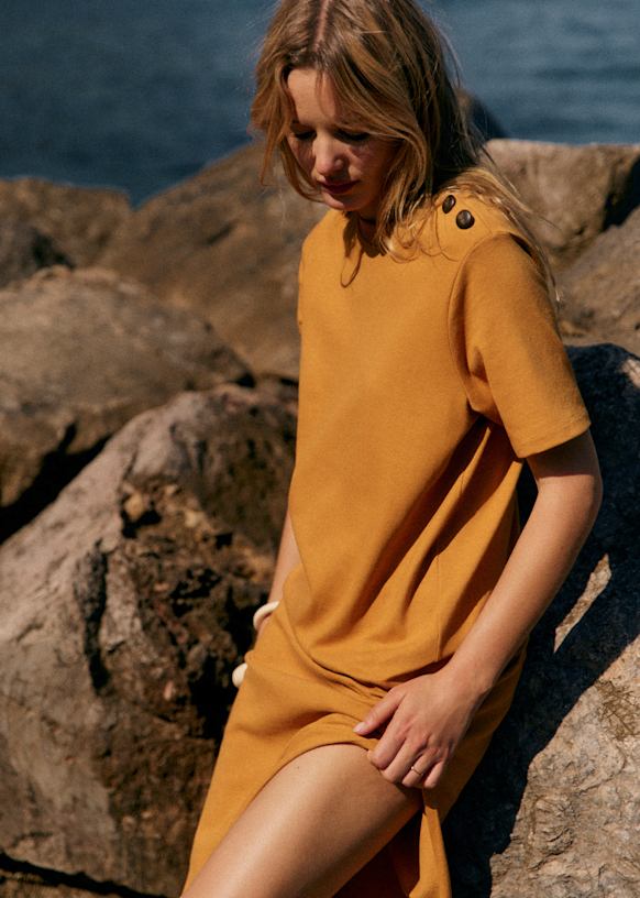 Emy Dress - Cream - Organic cotton - organic textile - Sézane