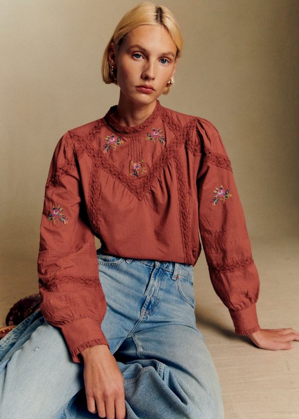 Pintel ブラウス - ブラウン - コットン - Sézane