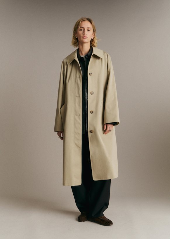 Sezane Clyde トレンチコート Clyde Coat - Light Beige - Organic Cotton - Sézane