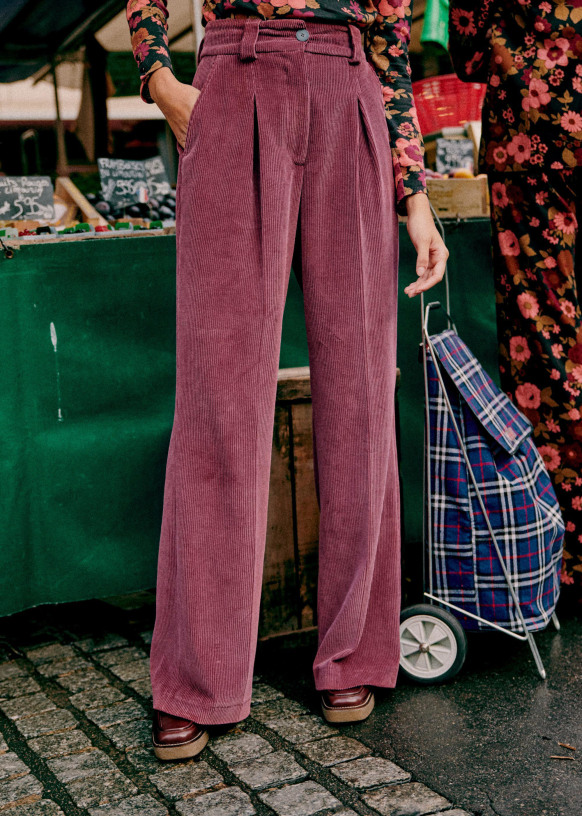 Théophile Trousers - Fuchsia - Recycled polyester - Sézane