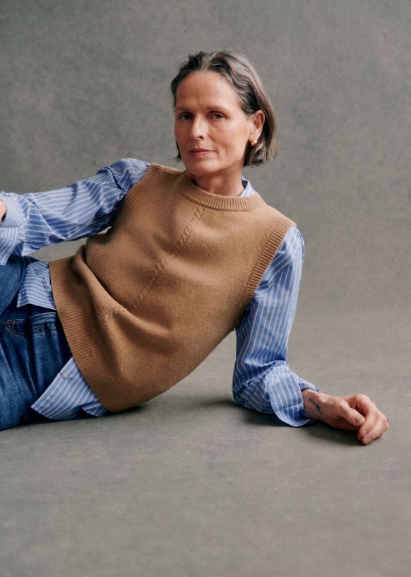 超美品　sacai4回着用ドッキングニットネイビー sacai - Sacai サカイ 19AW コートドッキング 変形 ボリューム