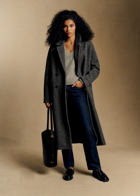 Jefferson Coat - Black grey - Virgin wool - Sézane