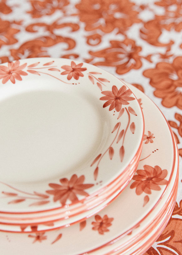 Set of 4 dessert plates - Garden Flowers - Sienna - Sézane