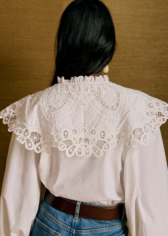 Clemia Shirt - Ecru - Organic Cotton - Sézane
