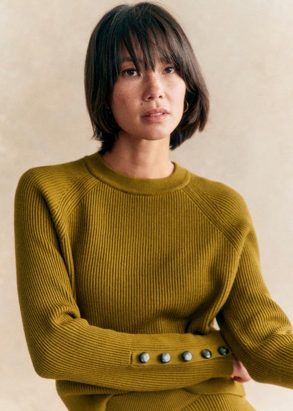 Ensemble Pull + Jupe Sezane Sami - Laine Mérinos Et Coton Bio, Couleur Naturelle, Taille M
