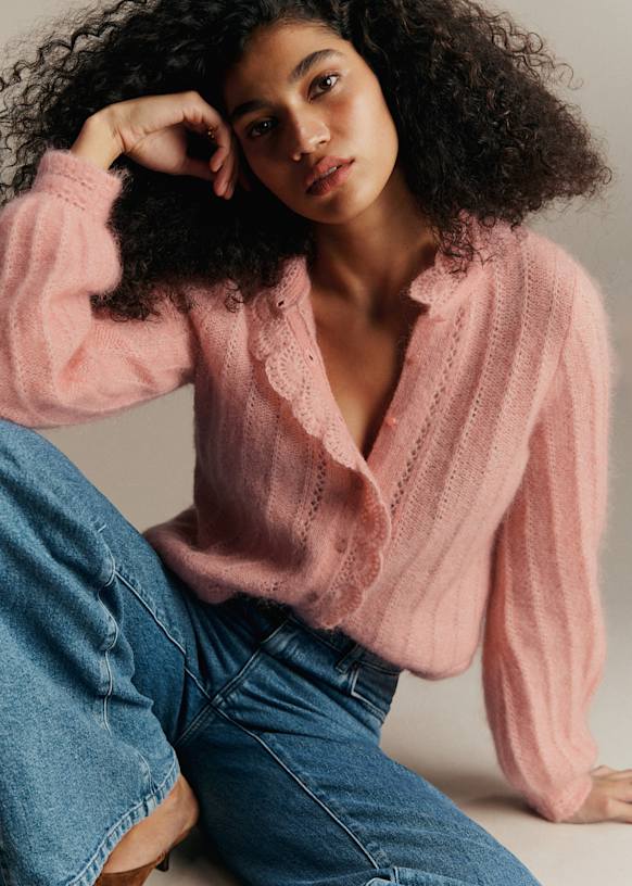 Adeline Cardigan - Pink Feather