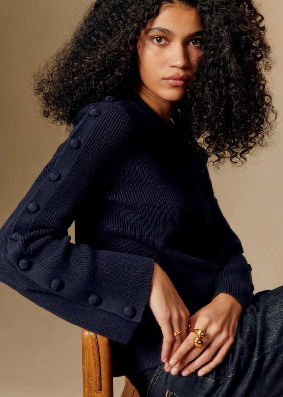 Pull Adel - Marine - Laine Mérinos - Sézane