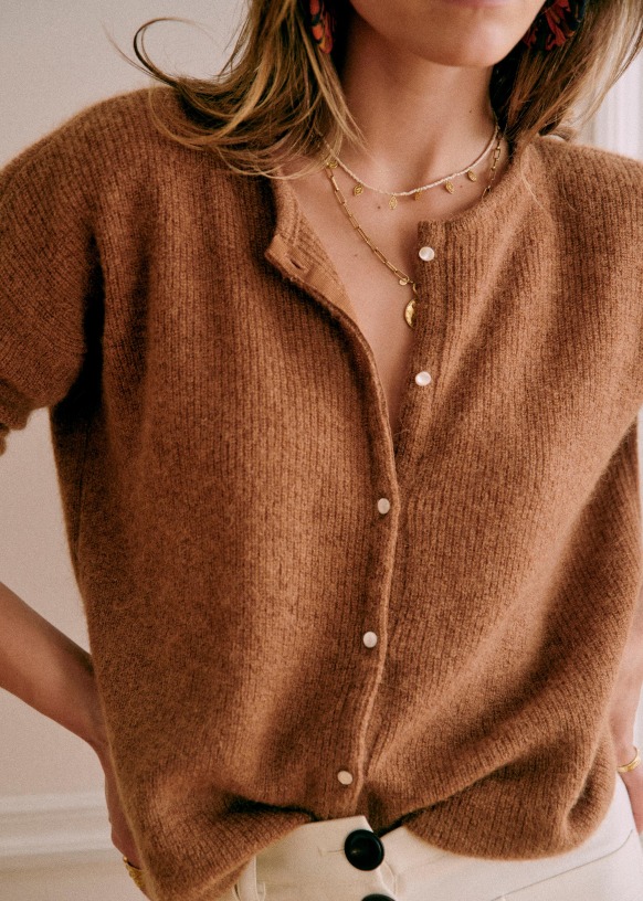 Gaspard Cardigan Red Super kid mohair Sezane