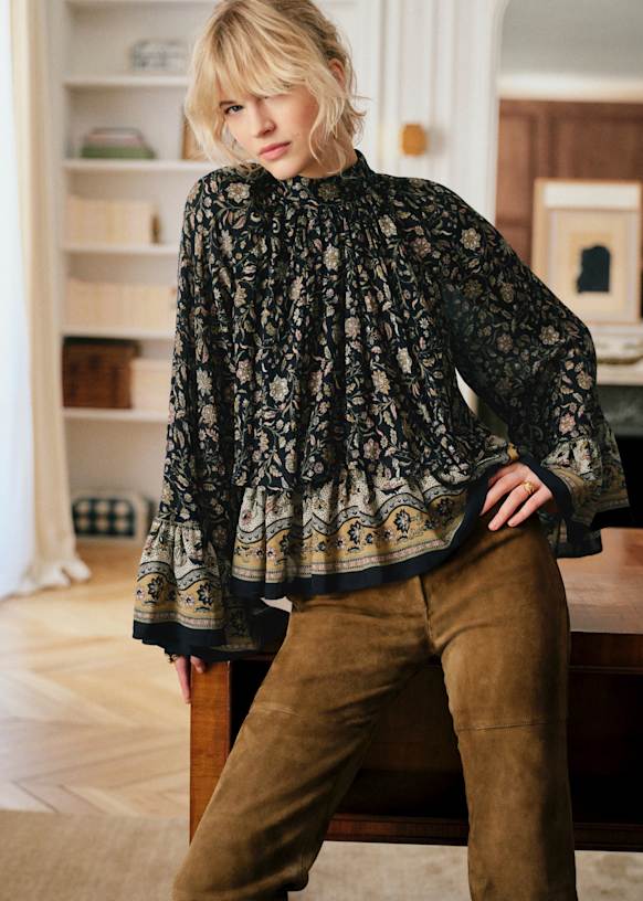 Helia Blouse - Reverie Print - Viscose - Sézane