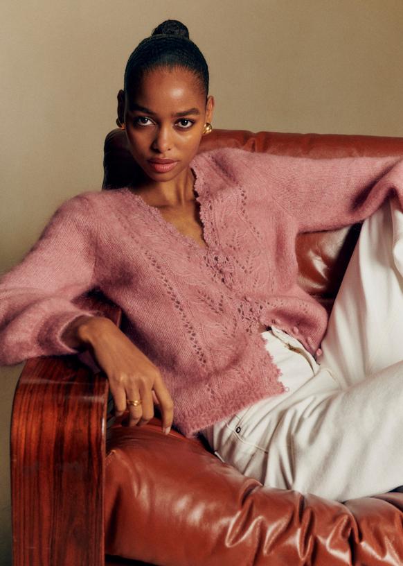 Angelo Cardigan - Rosewood - Kid mohair - Sézane