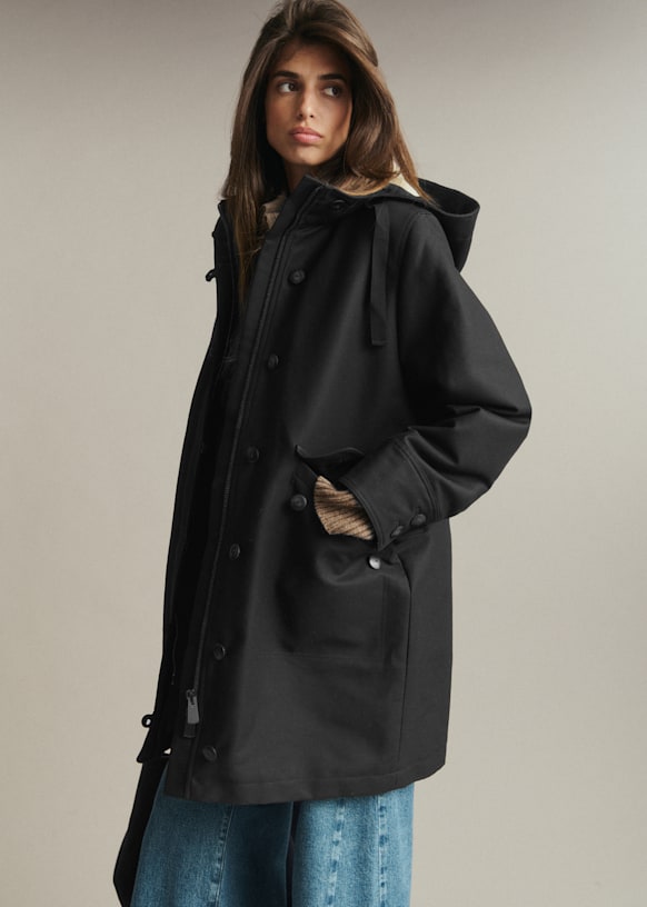 Bill Coat - Black - Organic Cotton - Sézane