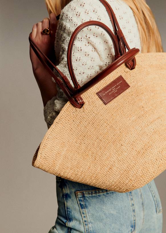 Justine Basket Bag - Raffia - Raffia - Sézane