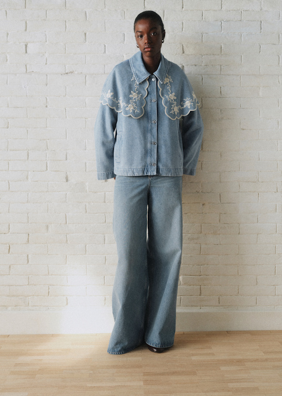 JOSEPHY ジャケット - Sézane x SEA NY - デニムブルー地にクリーム色