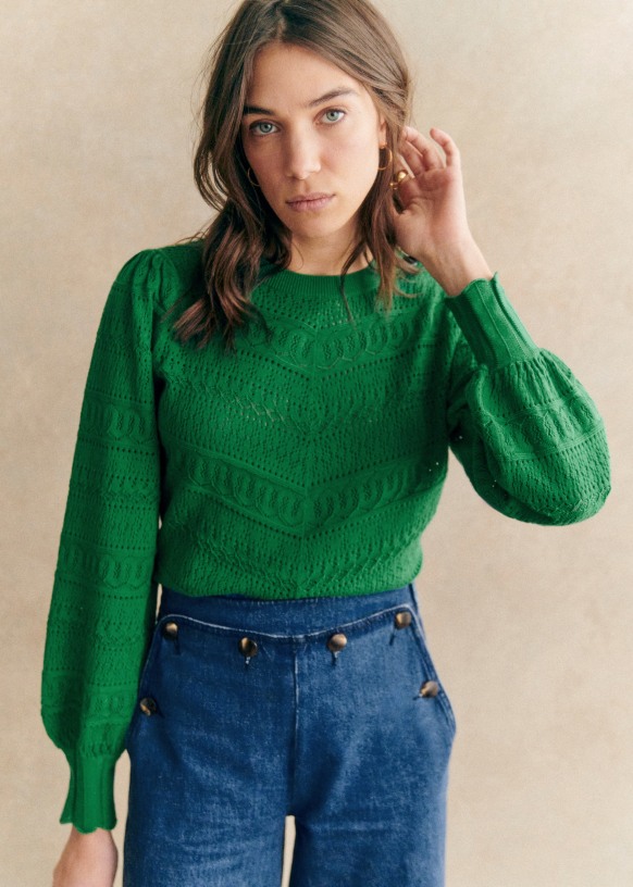Pull vert sezane on sale
