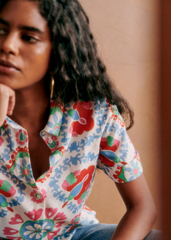 Livia Shirt - Albi Print - Linen - Sézane