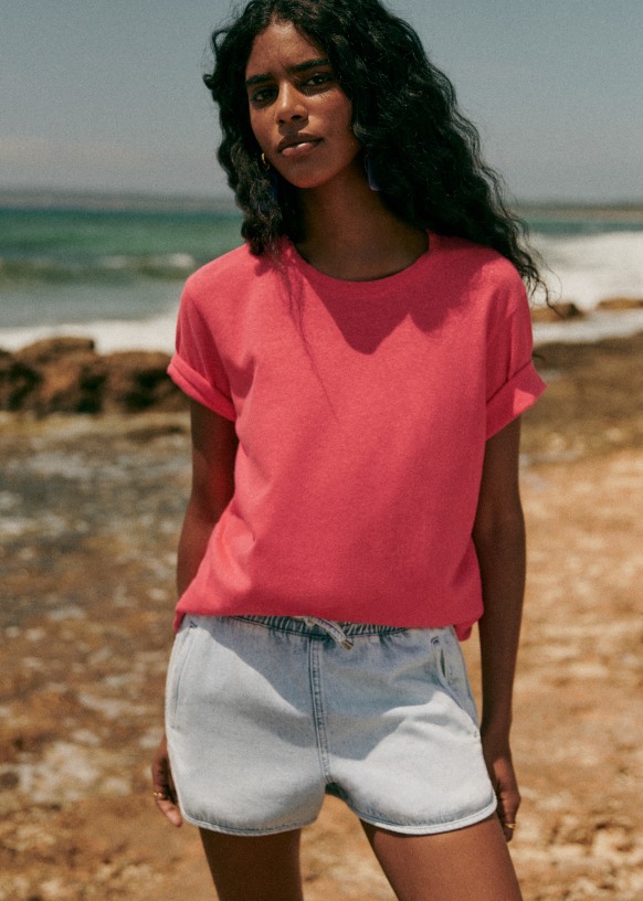 Martha T-Shirt - Pink Pastel Stripes - Organic cotton - textile
