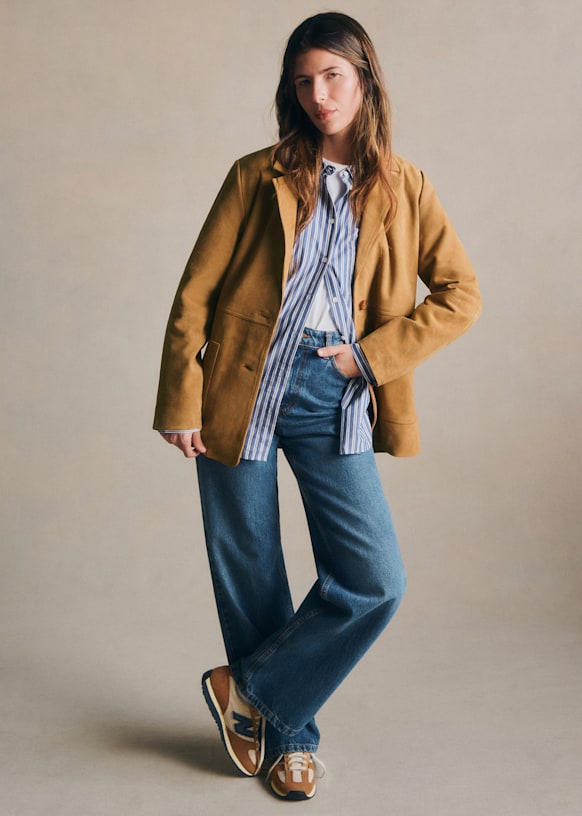 Alphee Jacket - Honey - Goat leather - Sézane