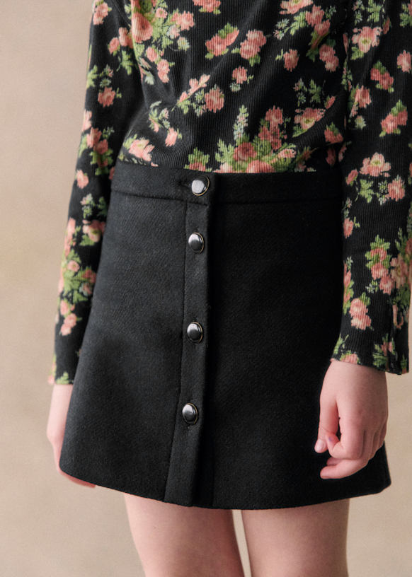 Josie Skirt - Jacquard flowers - Polyester - Sézane