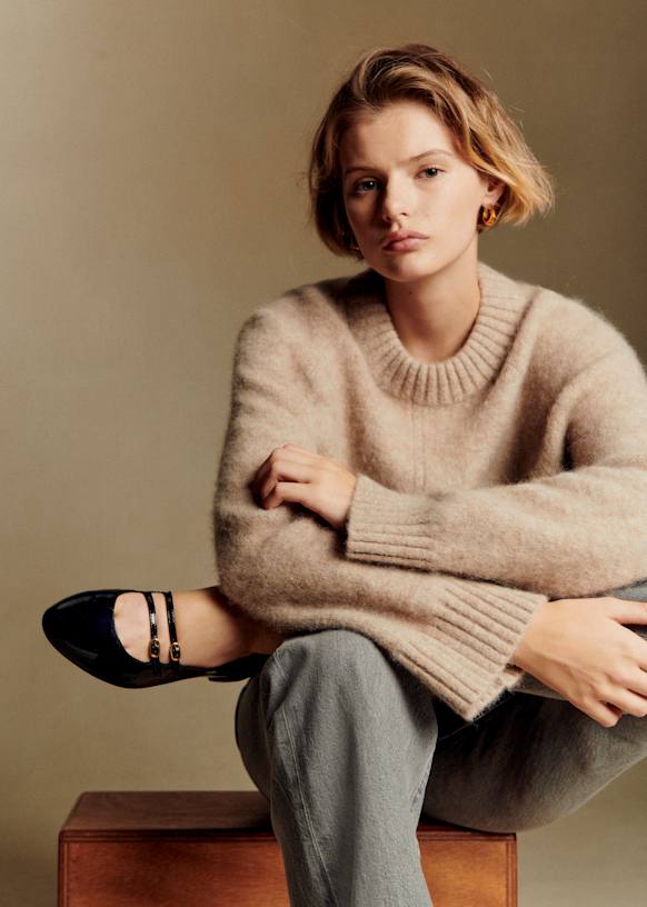 Ninon Low Ballerinas - Leopard - Split cowhide leather - Sézane