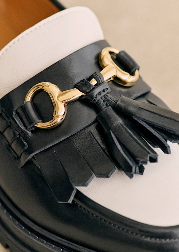 Amy Loafers - Black Ecru - Bovine leather - Sézane