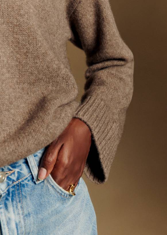 Lauren Jumper - Dark Taupe - Farmed yak wool - Sézane