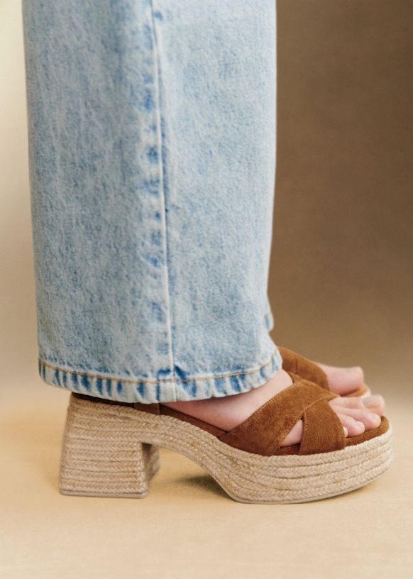 Manon エスパドリーユ - ブラック - スプリットカウハイドレザー - Sézane