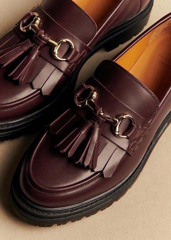 AMYCELINE ブラック フリンジローファー ブリジット バーキン Bridget Birkin フリンジリボンローファー