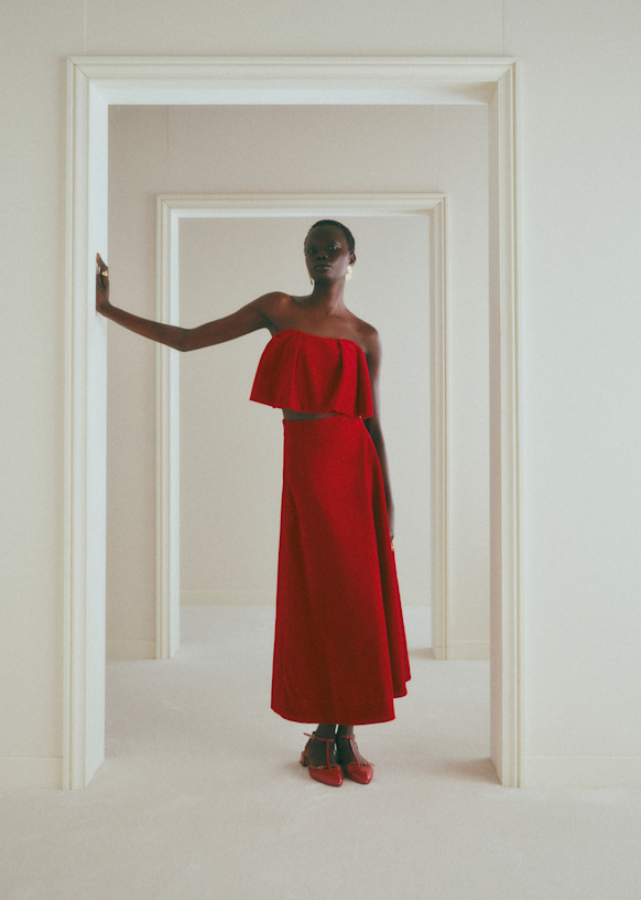 LISSI Top - Red Corduroy - Organic cotton - organic textile - Sézane