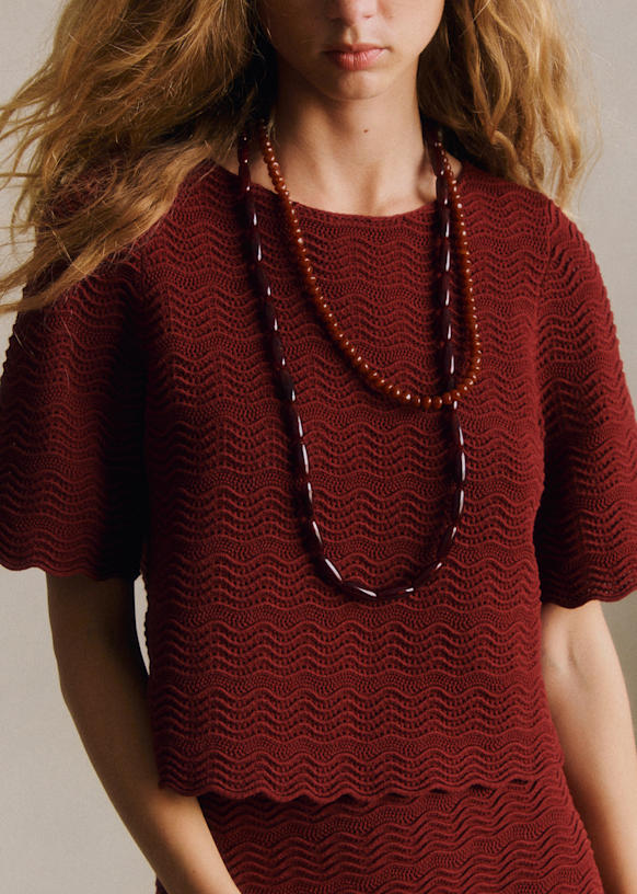 THIANE Sweater - Cherry - Viscose ECOVERO™ LENZING™ - Sézane