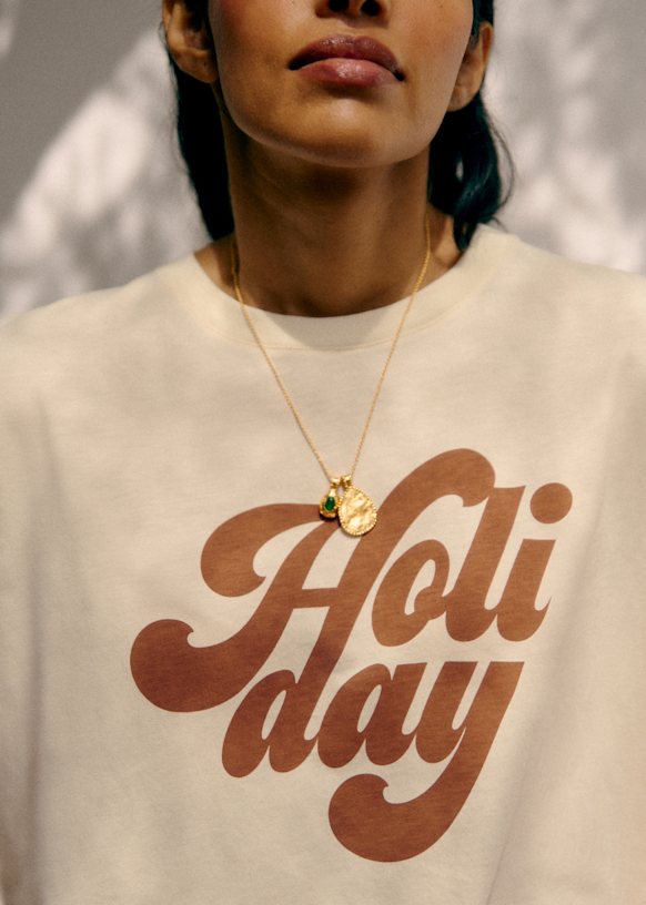 Holiday T-Shirt - Sézane x Holiday - Candy Pink / Ecru - Organic