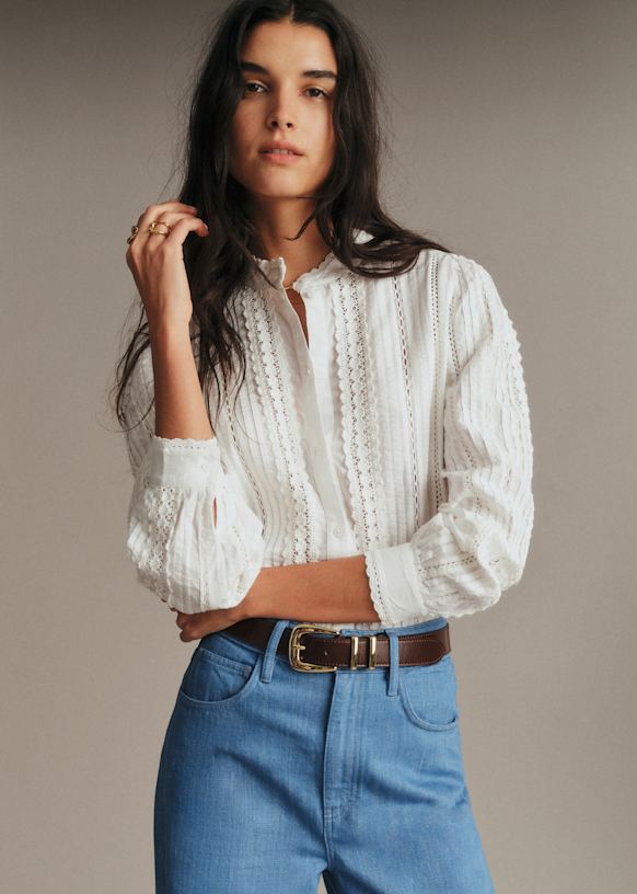 Marilou Shirt - Embroidered Ecru